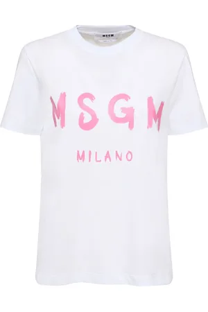 Msgm Cotton Jersey Logo T-shirt