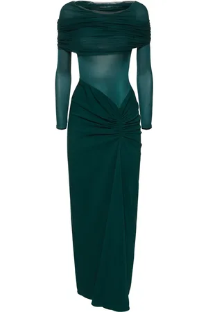 CHRISTOPHER ESBER Sonora Ruched Faille Long Dress