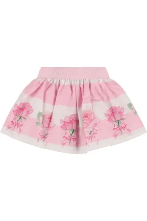 MONNALISA Printed Cotton Poplin Skirt