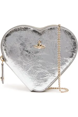 Vivienne Westwood New Heart Metallic Crinkle Crossbody Bag