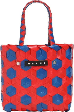 Marni Color Block Woven Basket Bag W/ Logo
