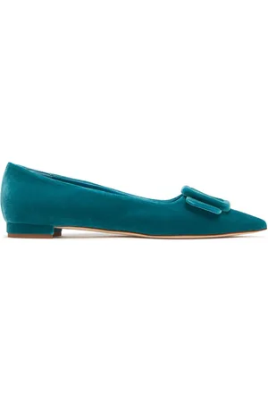 Manolo Blahnik 10mm Maysale Velvet Flats