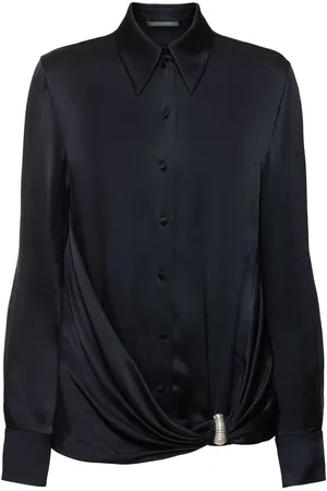 Alberta Ferretti Draped Satin Shirt