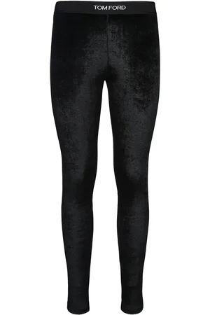 Tom Ford Logo Stretch Velvet Leggings