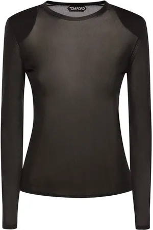 Tom Ford Viscose Jersey Padded Shoulder L/s Top