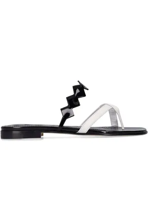 Manolo Blahnik 10mm Sulafa Leather Flat Sandals