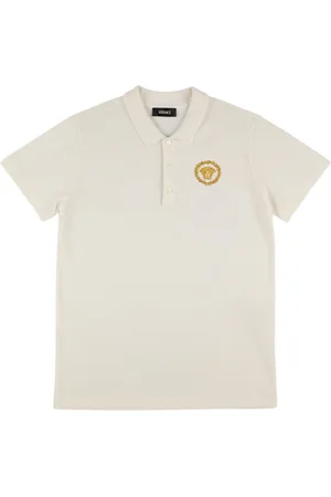 VERSACE Embroidered Cotton Piqué Polo Shirt