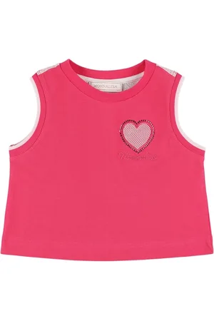 MONNALISA Embroidered Cotton Piquet Tank Top