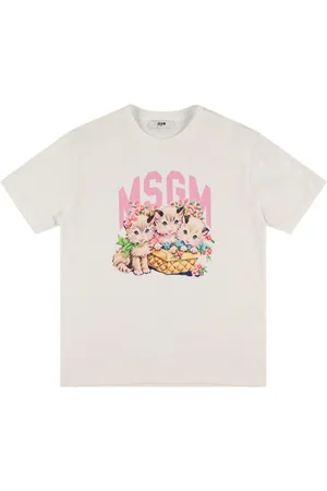 Msgm Printed Cotton Interlock T-shirt