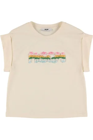 Msgm Printed Logo Cotton Jersey T-shirt