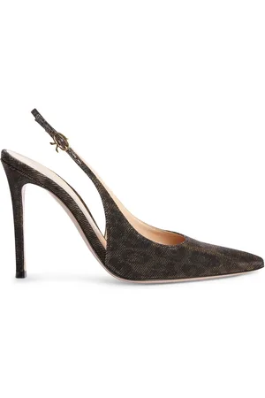 Gianvito Rossi 105mm Ribbon Canvas Slingback Pumps