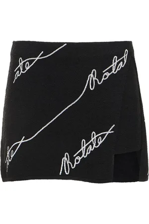ROTATE Sequined Logo Cotton Blend Mini Skirt