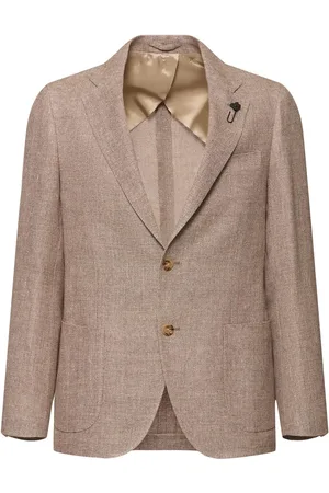 LARDINI Wool & Linen Single Breasted Blazer