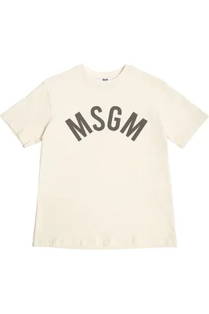 Msgm Printed Logo Cotton Jersey T-shirt