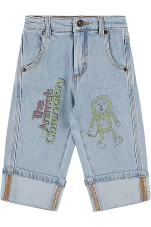 The Animals Observatory Printed Stretch Cotton Jeans