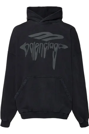 Balenciaga 3d Liquified Effect Cotton Hoodie