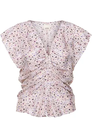 Isabel Marant Lonea Printed Silk Blend Top