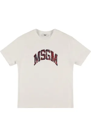Msgm Embroidered Cotton Jersey T-shirt