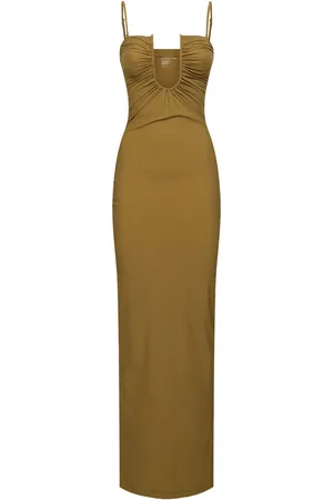 CHRISTOPHER ESBER Arched Ruched Lycra Long Dress