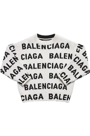 Balenciaga All-over Logo Wool Crewneck Sweater