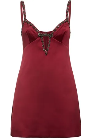 Self-Portrait Satin Strappy Mini Dress