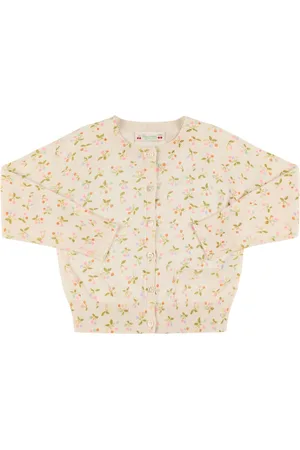 BONPOINT Printed Cotton Knit Cardigan