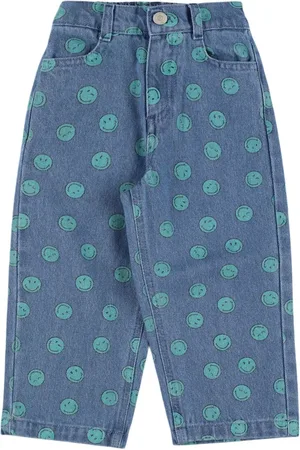 The New Society Printed Cotton Denim Pants