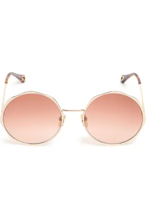 Chloé Scallop Line Round Metal Sunglasses
