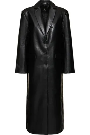 ANINE BING Quinn Leather Blend Long Coat