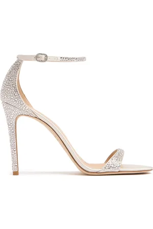 Stuart Weitzman 100mm Nudist Shine Crystal Sandals