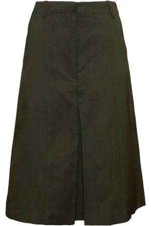 DRIES VAN NOTEN Heavy Cotton Blend Midi Skirt