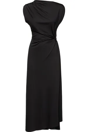 Victoria Beckham Asymmetric Fluid Drape Midi Dress
