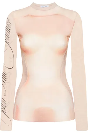 Jean Paul Gaultier Le Classique Printed Mesh Top