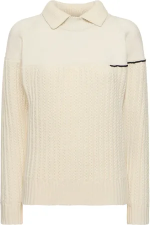 Victoria Beckham Collar Detail Wool Sweater