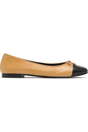 Tory Burch 10mm Cap-toe Leather Ballerina Flats