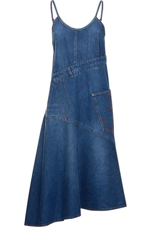 J.W.Anderson Asymmetric Flared Denim Midi Dress