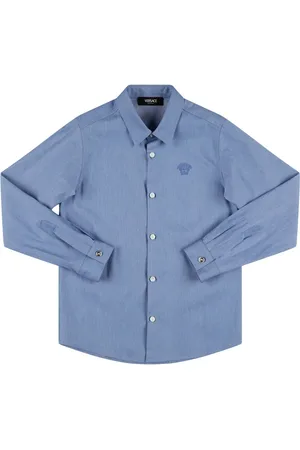 VERSACE Cotton Denim Shirt W/logo