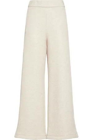 Max Mara Tay Cotton Blend Jersey Wide Sweatpants