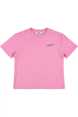 Msgm Logo Cotton Jersey T-shirt