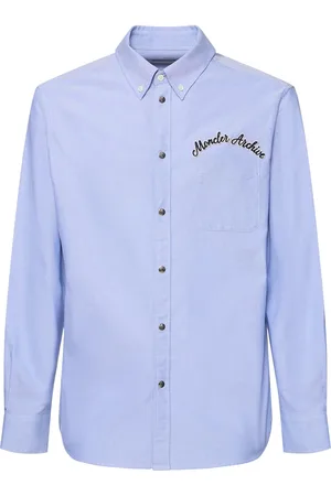 Moncler Embroidered Logo Cotton Oxford Shirt