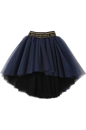 Balmain Logo Tape Tulle Skirt