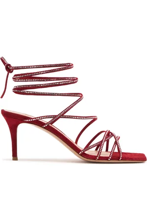 Gianvito Rossi 70mm Suede & Crystal Sandals