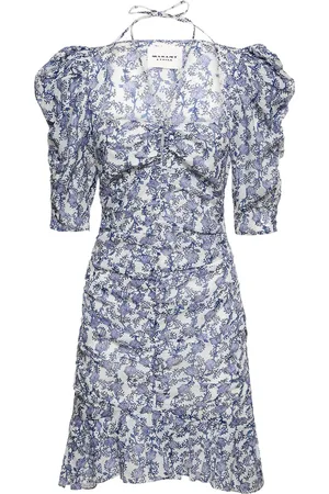 Marant Etoile Galdino Puff Sleeve Cotton Mini Dress