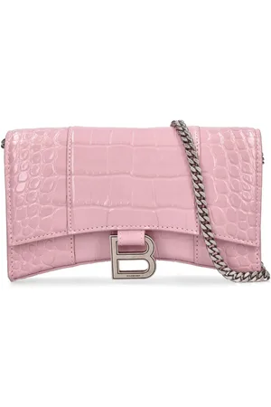 Balenciaga Hourglass Leather Wallet On Chain