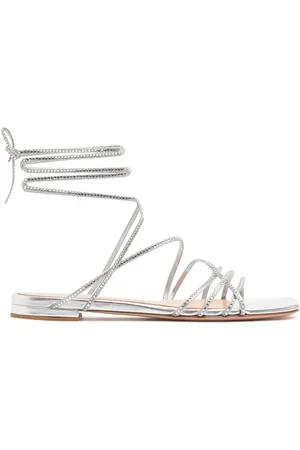 Gianvito Rossi 10mm Leather & Crystal Sandals