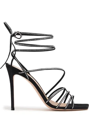 Gianvito Rossi 105mm Suede & Crystal Sandals