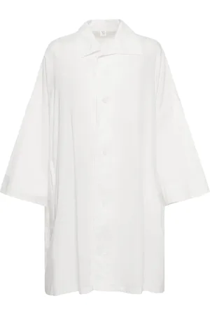 YOHJI YAMAMOTO Oversize Cotton Twill Long Shirt
