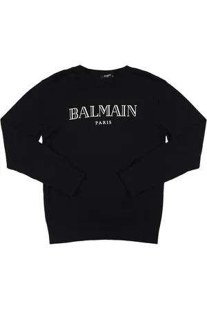 Balmain Cotton Knit Sweater W/ Logo