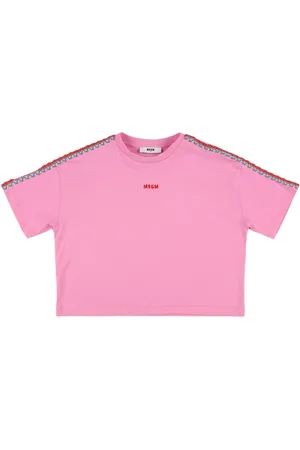 Msgm Embroidered Cotton Jersey T-shirt