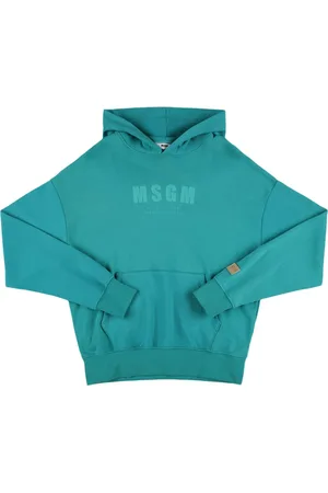 Msgm Printed Cotton Hooded Sweatshirt